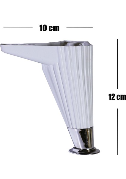Mobilya Kanepe Masa Sehpa Ayağı Baza Ayakları Beyaz 12 Cm (4 Adet)