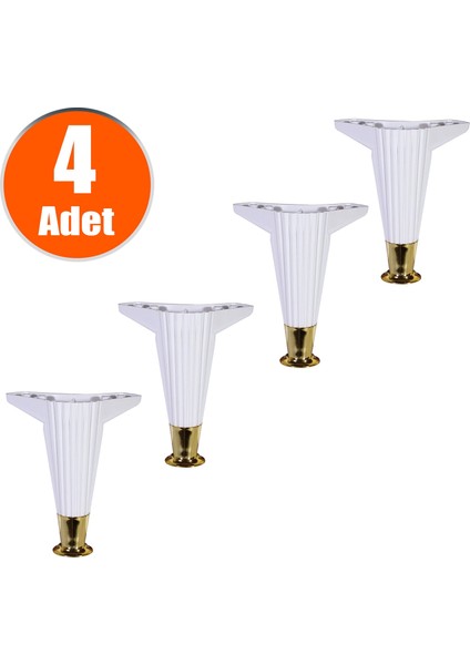 Mobilya Kanepe Masa Sehpa Ayağı Baza Ayakları Beyaz 17 Cm (4 Adet)
