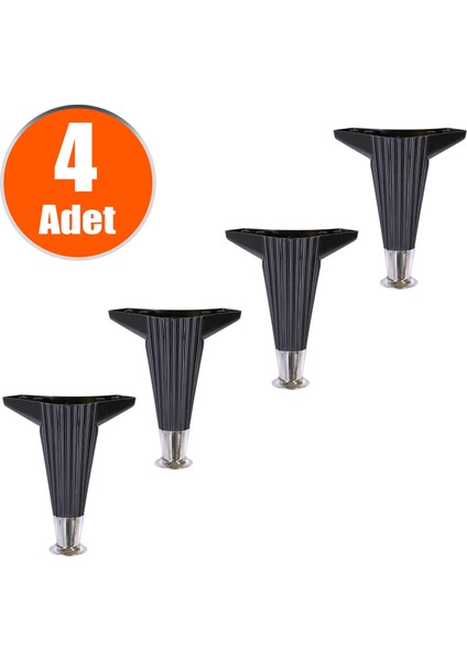 Mobilya Kanepe Masa Sehpa Ayağı Baza Ayakları Siyah 17 Cm (4 Adet)
