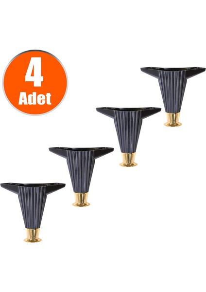 Mobilya Kanepe Masa Sehpa Ayağı Baza Ayakları Siyah 12 Cm (4 Adet)