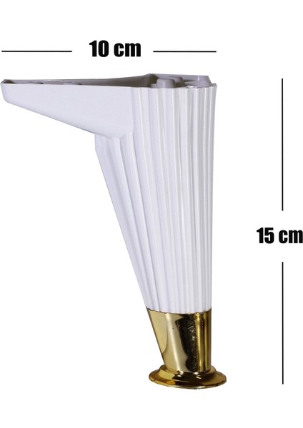 Mobilya Kanepe Masa Sehpa Ayağı Baza Ayakları Beyaz 15 Cm (4 Adet)