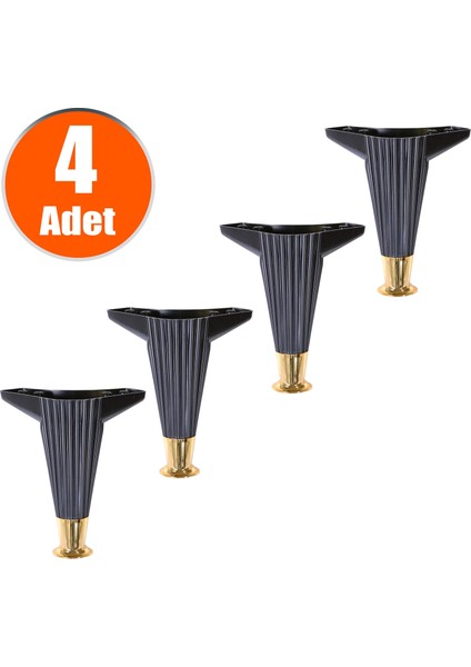 Mobilya Kanepe Masa Sehpa Ayağı Baza Ayakları Siyah 15 Cm (4 Adet)