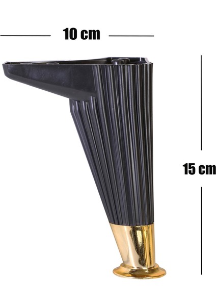 Mobilya Kanepe Masa Sehpa Ayağı Baza Ayakları Siyah 15 Cm (4 Adet)