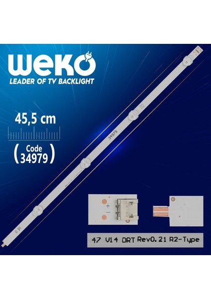 Lg 47'' V14 Drt Rev0.2 1 R2-Type - Wk-85 - 45.5 cm 4 Ledli Tv LED Bar