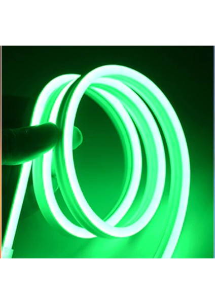 5 Metre 220 Volt Esnek Neon Hortum Şerit LED Işık Aydınlatma Tak Çalıştır Yeşil Işık
