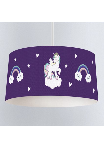 Sevimli Unicorn Desenli Çocuk Odası Sarkıt Avize
