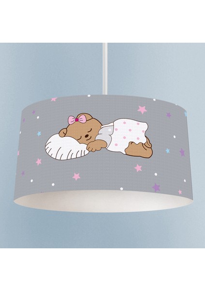 Yıldızlı Sevimli Ayıcık Desenli Çocuk Odası Sarkıt Avize