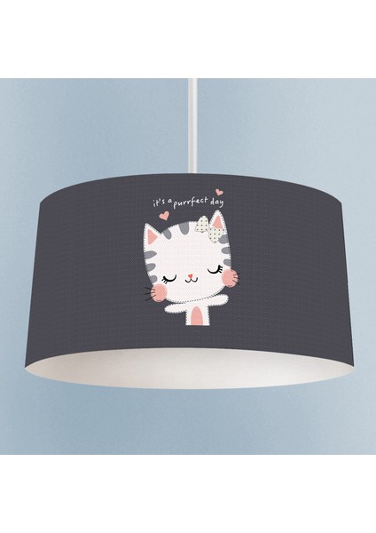 Kedi Baskılı Çocuk Odası Sarkıt Avize