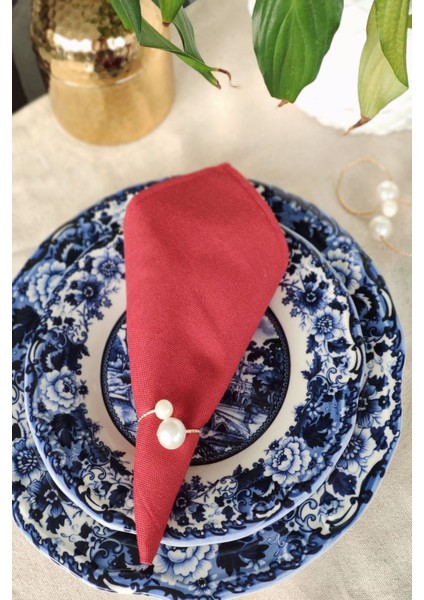 12 Adet Büyük Inci Halkalı Peçete Yüzüğü