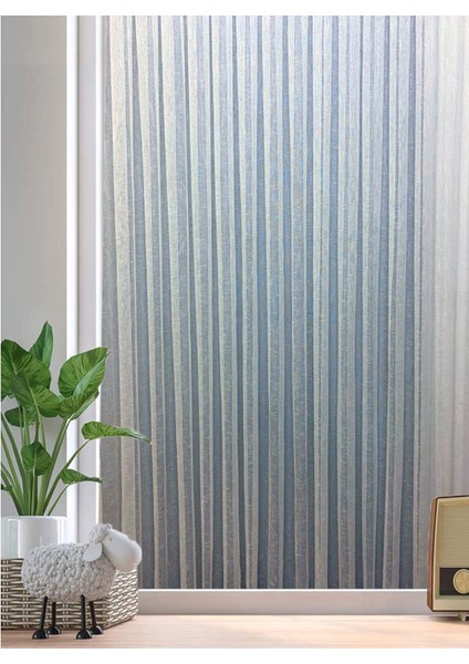 Hazır 1/2,5 Normal Pileli Keten Tül Perde - Ekru 60 x 200 cm