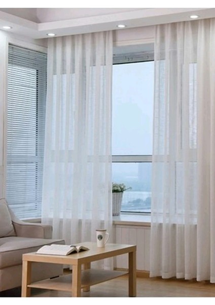 Grek Tül Perde Petek Zemin 1/2.5 Normal Pile - Ekru 580 x 200 cm