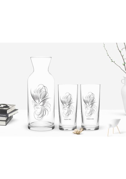 Kişiye Özel Renkli Baskılı İsimli 2'li Rakı Bardağı ve Karaf Seti-101