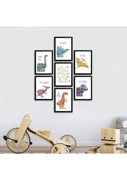 7 Parça Çerçeve Görünümlü Mdf Tablo Seti