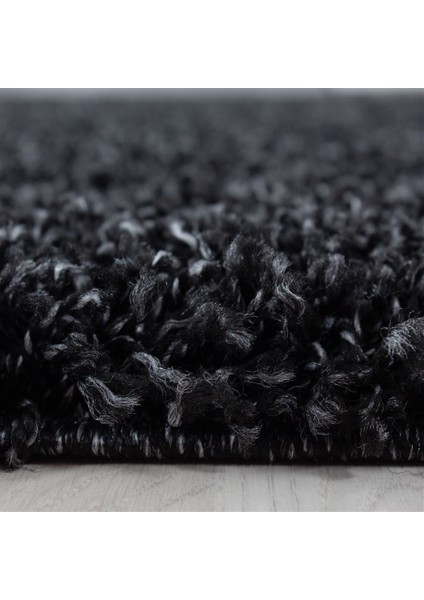 Modern Dekoratif Shaggy 30 mm uzun tüylü düz Antrazit Oturma Odası Salon Halısı Yuvarlak