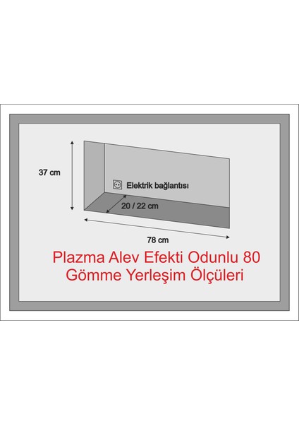 Elektrikli Şömine Plazma Alev Efekti Odunlu-80