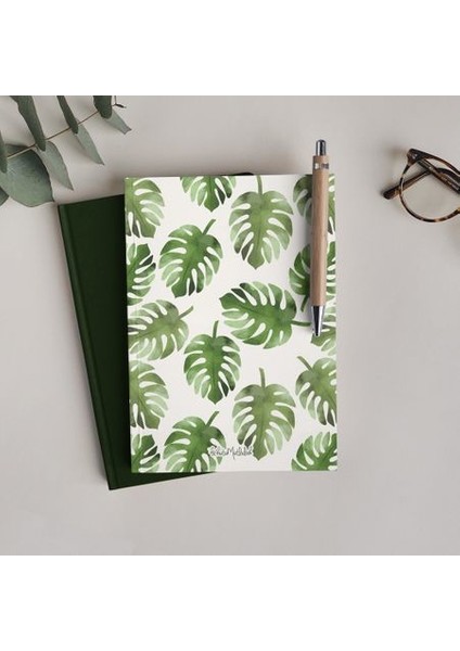Monstera Yeşil Bitkiler Defter - Çizgisiz Defter Serisi - N045