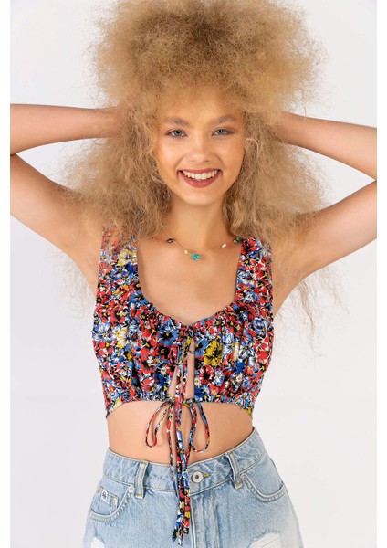 Kadın Nala Çiçekli Crop Top fiyatları