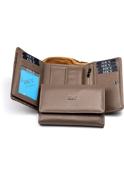 Orta Boy Çok Kullanışlı Hakiki Deri Kadın Cüzdan