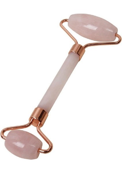 Pembe Kuvars Taşlı Roller Cilt Masaj Aleti