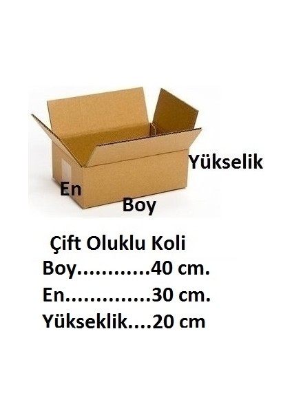 30 Adet 40X30X20 Çift Oluklu Ev Taşıma Kolisi- Ofis ve Çeyiz Kolisi