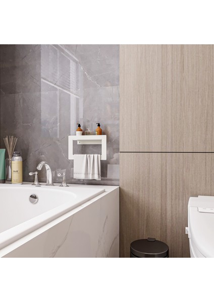 Banyo Havlusu El Yüz Havlusu Banyo Havlu Askısı Raf 27CM