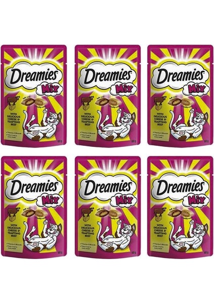 Mix Peynir ve Sığır Etli Kedi Ödül Maması 60 gr x 6 Adet