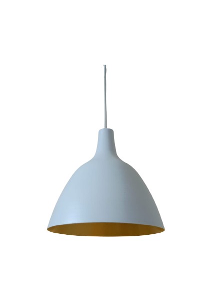 Rys Retro Metal Dekoratif Beyaz Içi Gold Tekli Sarkıt Avize Çap:28 cm