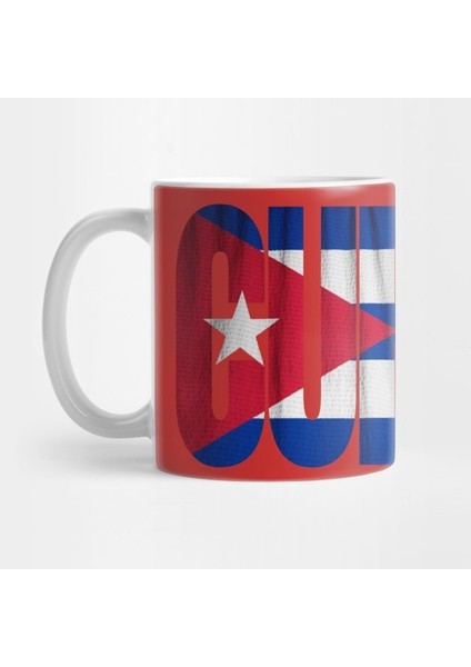 Cuba Flag Typography Kupa Bardak