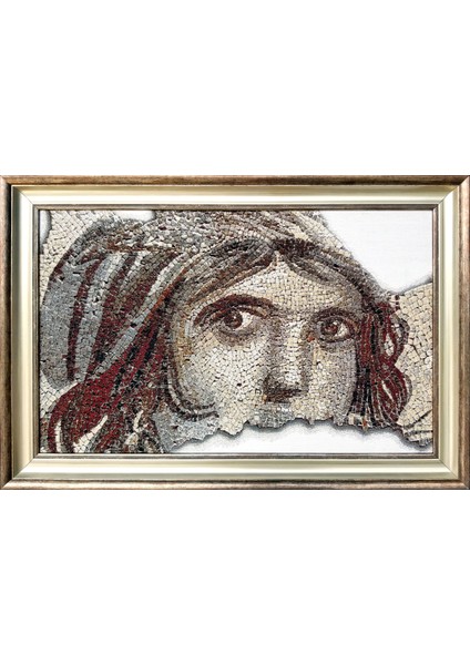 Sanatsal Seri-5 Dokuma Goblen Tablo-Zeugma Mozaik Çingene Kızı