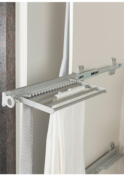 Raylı Alüminyum Pantolon Askılı Kravatlık S-6546-G