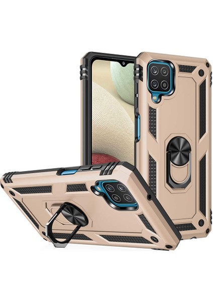Samsung Galaxy M12 Kılıf Tank Zırh Yüzüklü Mıknatıslı Standlı Kapak (Vega) modelleri
