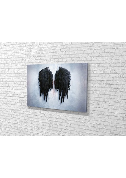 Banksy- Black Angel Wings Kanvas Tablo