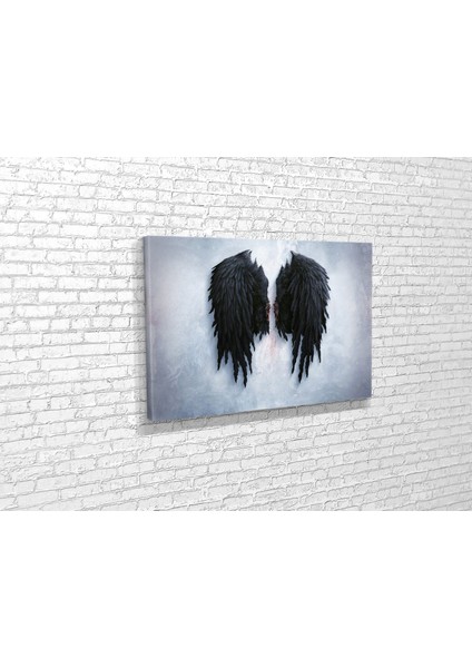 Banksy- Black Angel Wings Kanvas Tablo