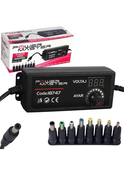 3V-24V 2000MA Çok Uçlu Kademeli Adaptör