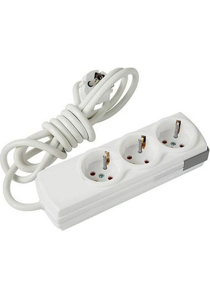 3'lü Kablolu 2 Mt. Topraklı Priz