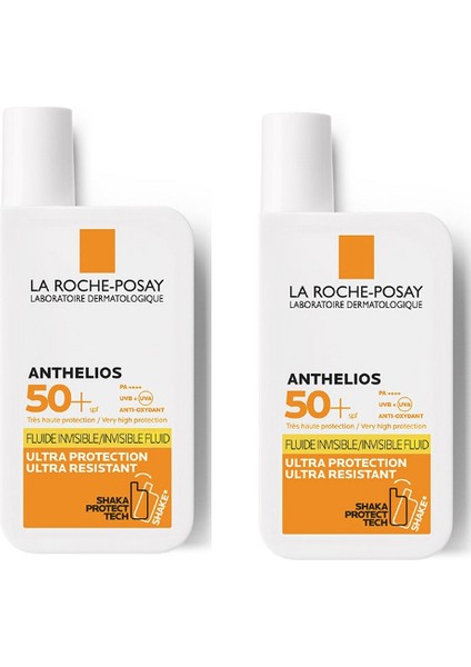 Anthelios Invisible Fluid Spf 50 Güneş Kremi 50 Ml ( Yüz Için Çok Yüksek Uva Korumalı Güneş Koruyucu ) X2 Adet