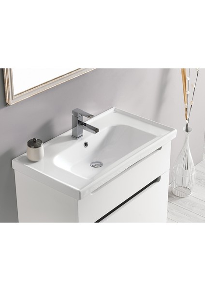 Seramik Cerastyle Frame 65 cm Etajerli Lavabo