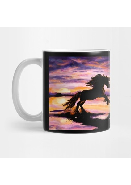 Black Unicorn At Sunset Beach Kupa Bardak