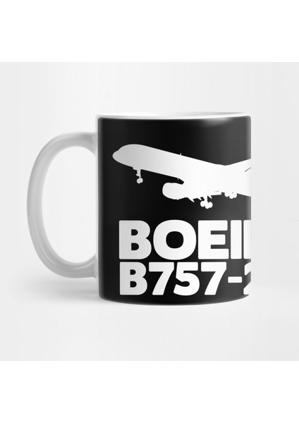 Boeing B757-200 Silhouette Print (White) Kupa Bardak
