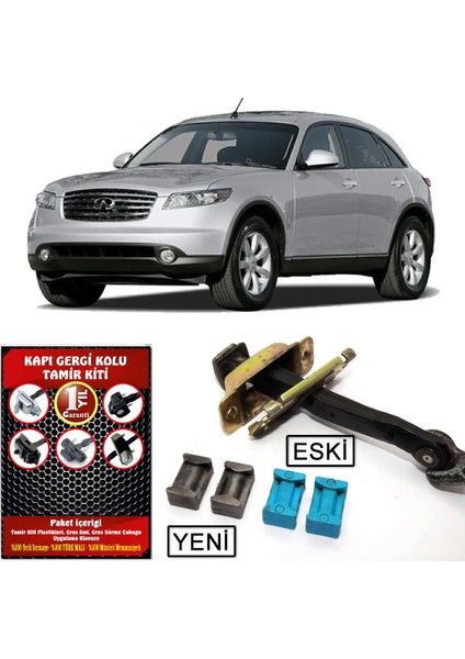 Infiniti FX35 FX45 Kapı Gergi (Limitör) Tamir Kiti 2 Kapı Set 2002-2009