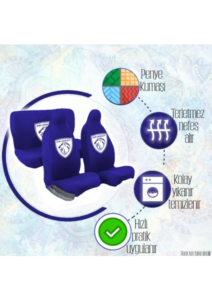 Peugeot 206+ Penye Koltuk Kılıfı Full Araç Set fiyatları
