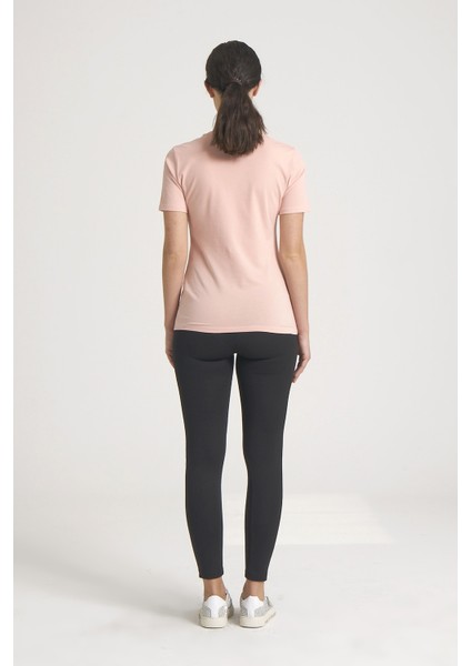 Yuvarlak Yaka Kadın Tişört ,Yüksek Kalite %95 Pamuk T-shirt, Pembe Tshirt