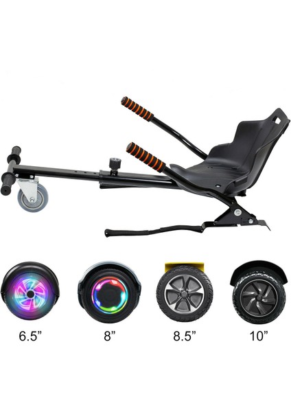 Hoverkart Go Kart 6.5 "8.5" 10 "scooter Hoverboard Için Ayarlanabilir Hover Gokart Siyah