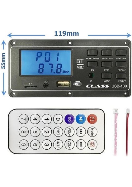 USB-130 Aux USB - Sd - Bluetooth Çevirici Kumandalı