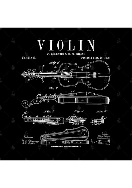 Violin Old Vintage Patent Drawing Print Kupa Bardak fiyatları
