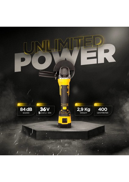 STX1058 Profesyonel 125 mm Kömürsüz Çift Akülü Şarjlı Taşlama indirimleri