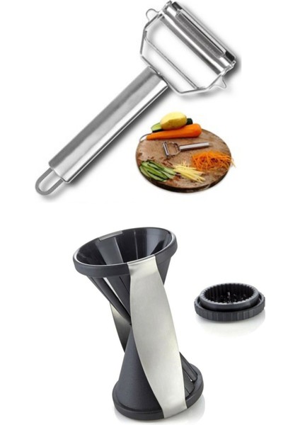 Spiral Sebze Doğrayıcı Paslanmaz Çelik Turbo Jülyen Meyve Sebze Soyucu Kesici Doğrayıcı
