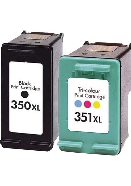 Photosmart C5280 350XL / 351XL Siyah ve Renkli Yüksek Kapasiteli Muadil Kartuş Seti
