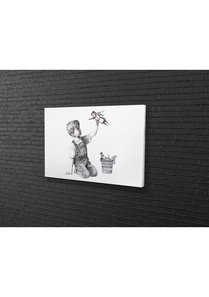 Banksy- Superhero Kanvas Tablo