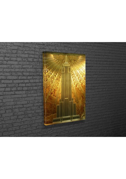 Gold Empire State Art Deco Kanvas Tablo